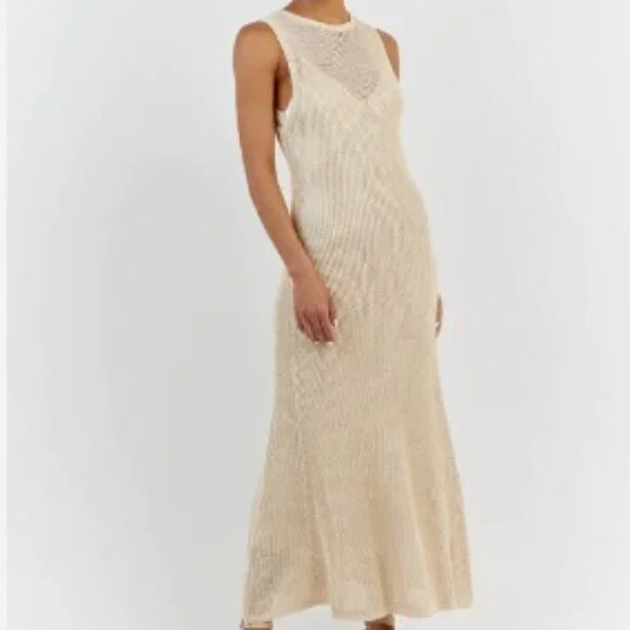 Dissh OPHELIA NATURAL CROCHET MAXI DRESS - Picture 2 of 3
